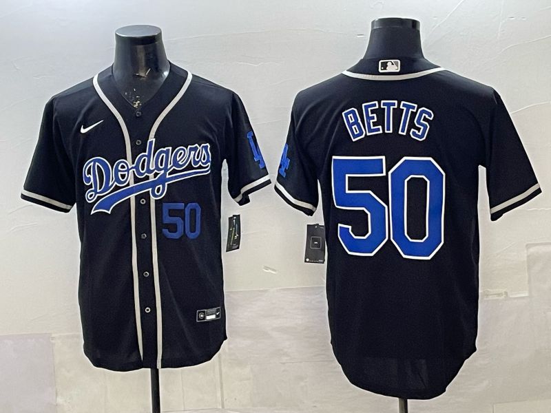 Men 2025 Nike Los Angeles Dodgers #50 Betts Black Game MLB Jersey 04->los angeles dodgers->MLB Jersey